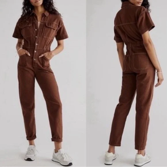 FREE PEOPLE We The Free Rust Jumpsuit - Picture 1 of 4